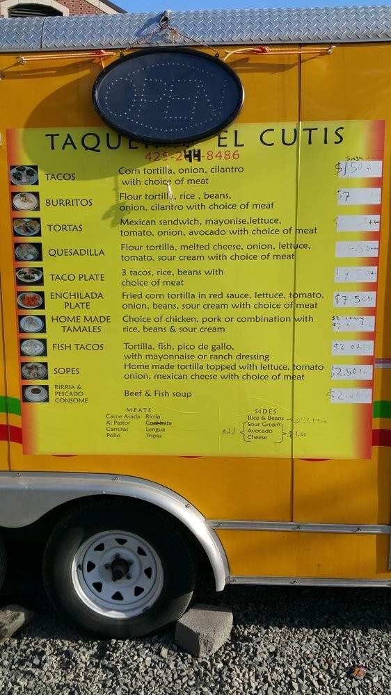 Taqueria El Cutis - Bothell, WA menu_pic
