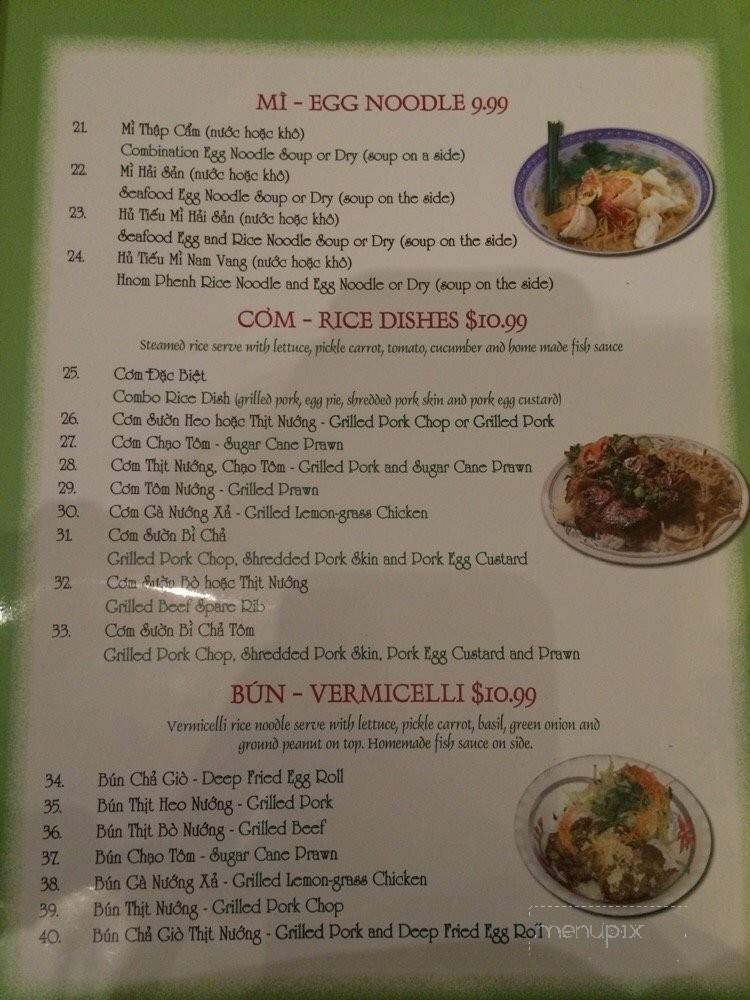 Pho Hoang Yen - Lynnwood, WA menu_pic