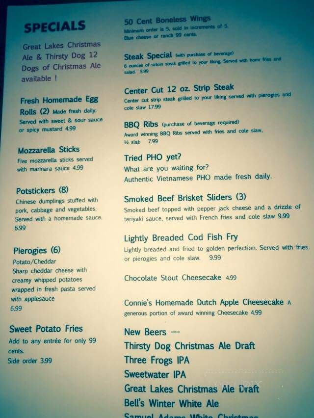 Buckstop Bar & Grille - Chesterland, OH menu_pic