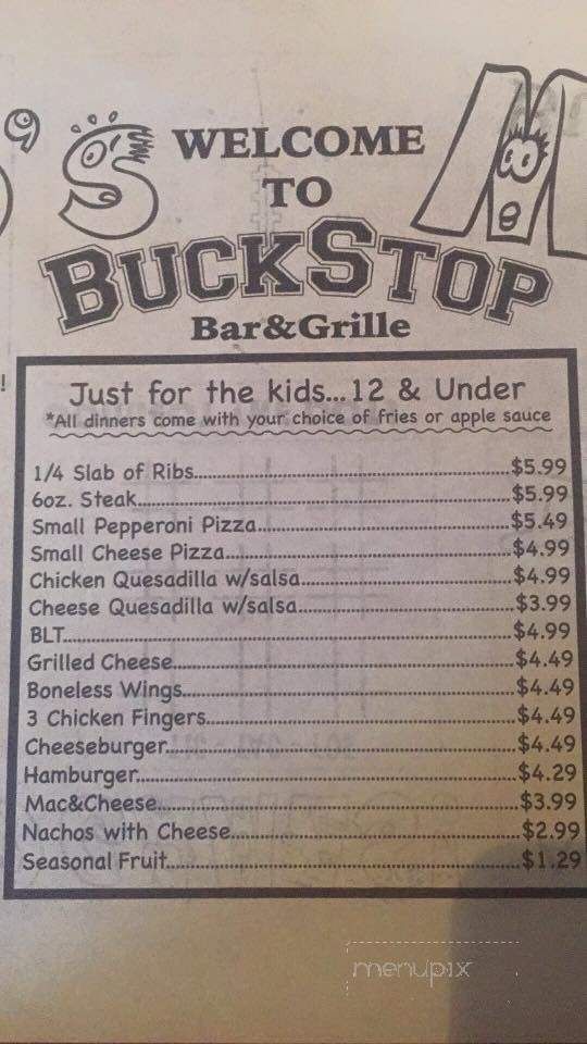 Buckstop Bar & Grille - Chesterland, OH menu_pic