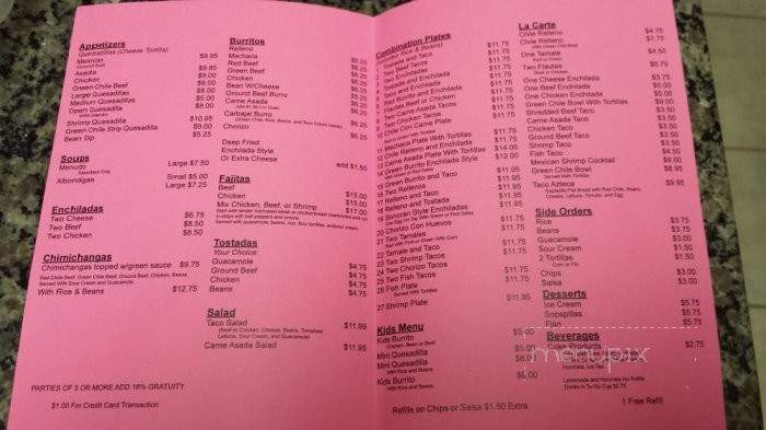 Carbajal's Mexican Food - Mesa, AZ menu_pic