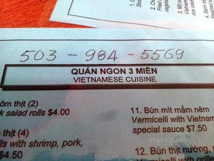 Quan Ngon 3 Mien - Portland, OR menu_pic