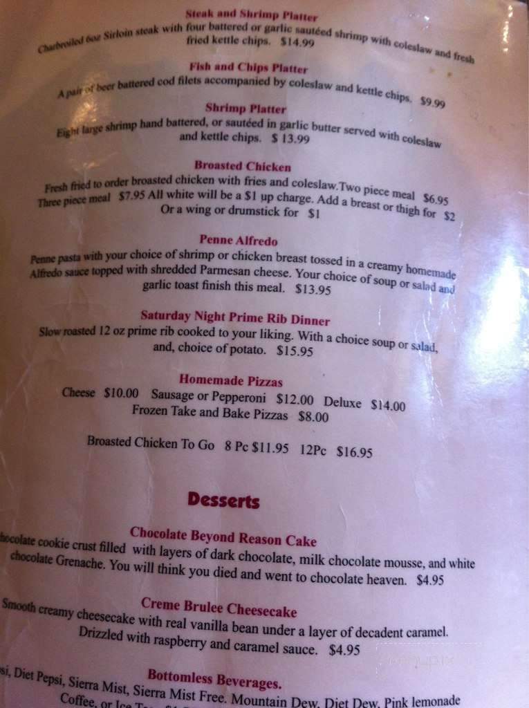 Tilly's Tavern - Oronoco, MN menu_pic