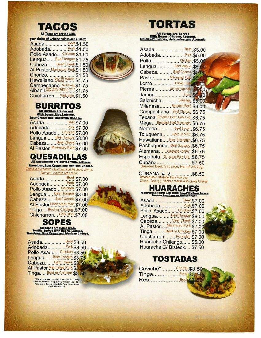 El Antojito Mexican Restaurant - Pasco, WA menu_pic