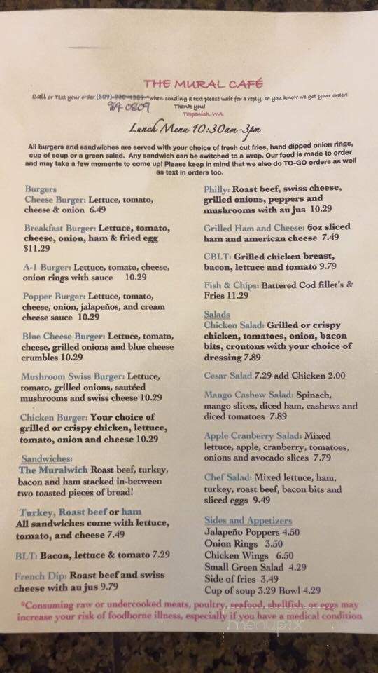 The Mural Cafe - Toppenish, WA menu_pic