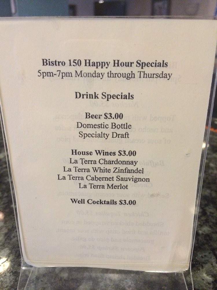 150 Bistro Restaurant Bar & Grill - Oakland, CA menu_pic