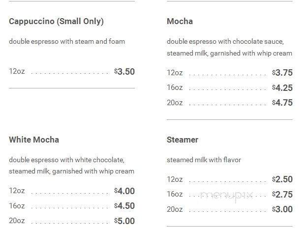 Coffee Dock - Gold Beach, OR menu_pic
