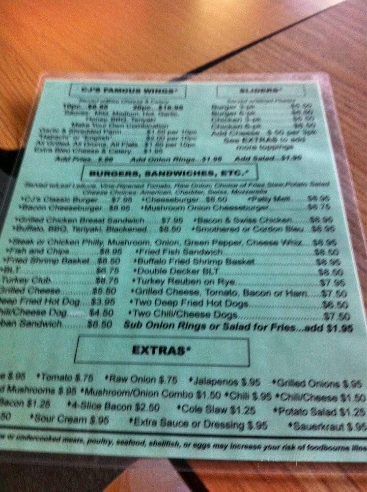 CJ's Sports Bar & Grill - Delray Beach, FL menu_pic