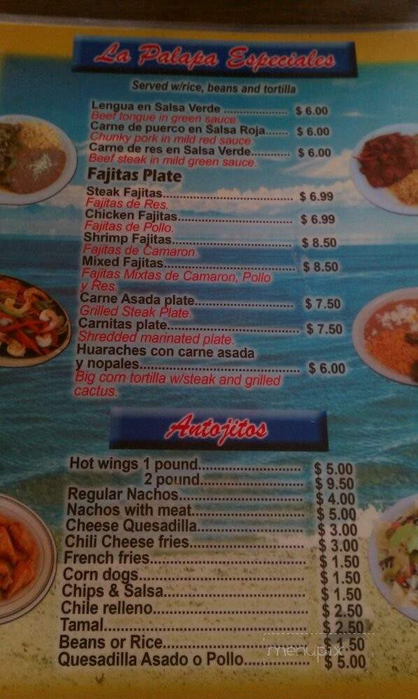 La Palapa De Michoacan - Long Beach, CA menu_pic
