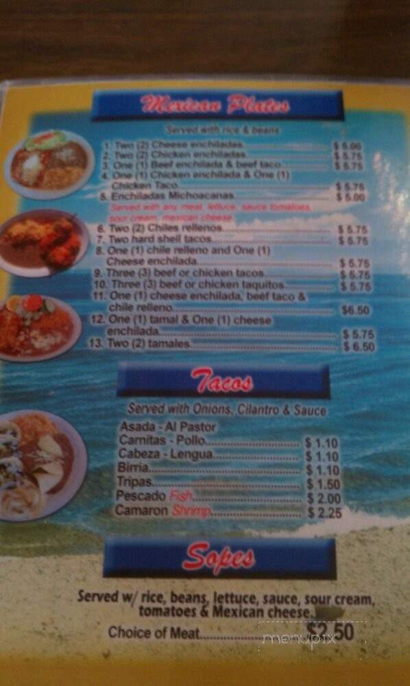 La Palapa De Michoacan - Long Beach, CA menu_pic