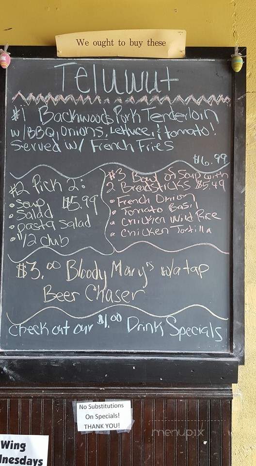 Teluwut Grille House & Pub - Cresco, IA menu_pic