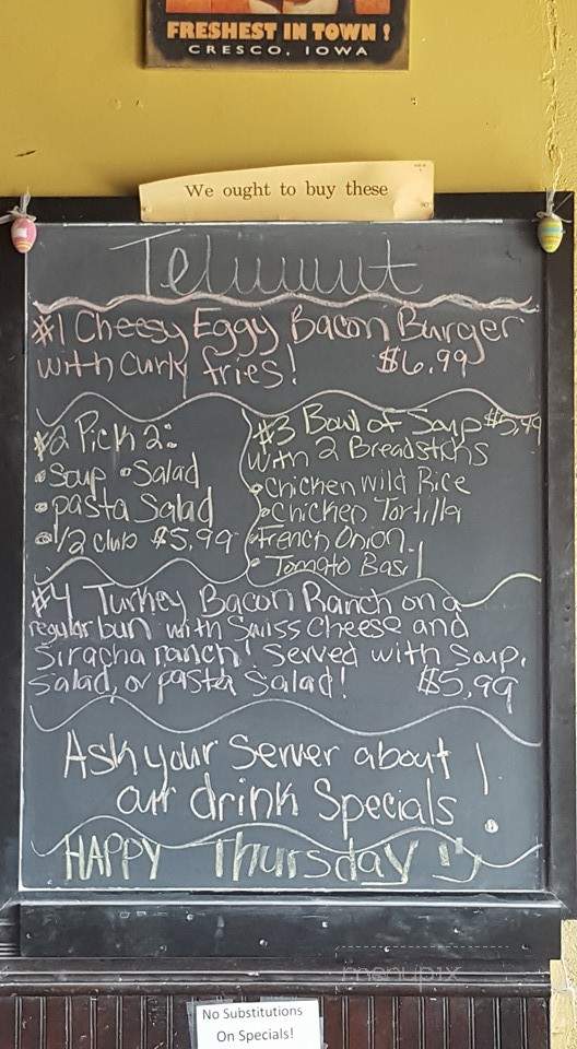 Teluwut Grille House & Pub - Cresco, IA menu_pic