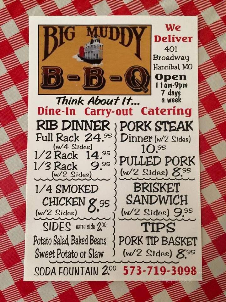 Big Muddy BBQ - Hannibal, MO menu_pic
