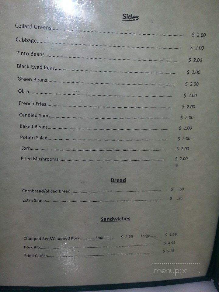Sam's Soul Food & Bar B Q - Lawton, OK menu_pic
