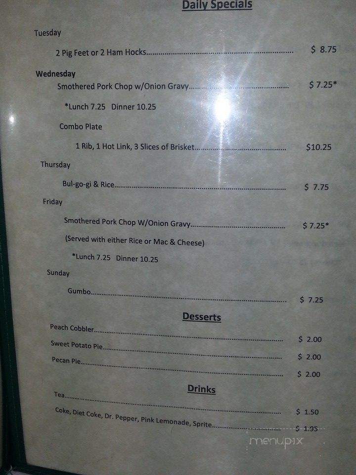 Sam's Soul Food & Bar B Q - Lawton, OK menu_pic