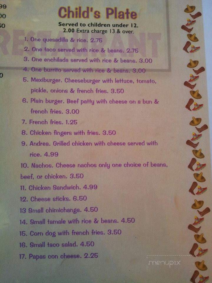 El Tequila Mexican Reataurant - Madill, OK menu_pic