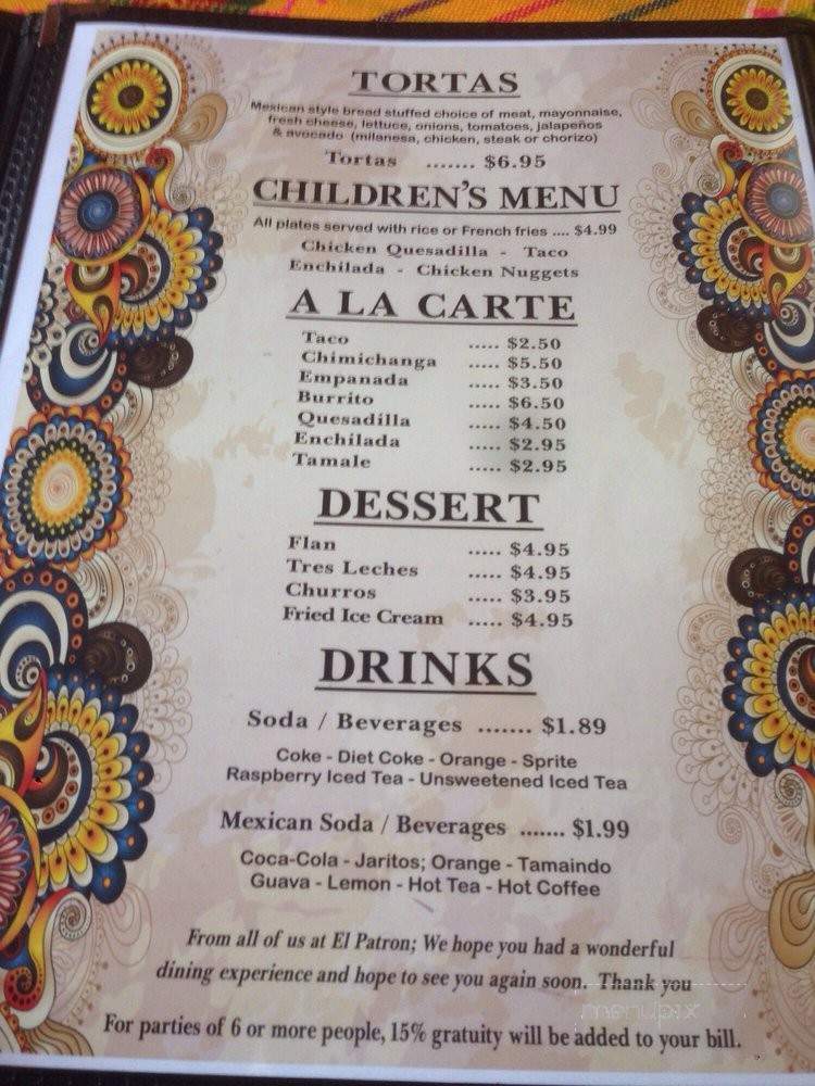 El Patron - Allentown, PA menu_pic