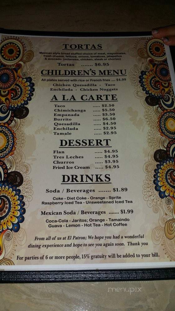 El Patron - Allentown, PA menu_pic