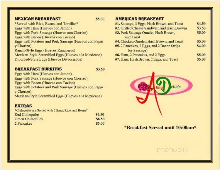 Alma Delias Restaurant - La Puente, CA menu_pic