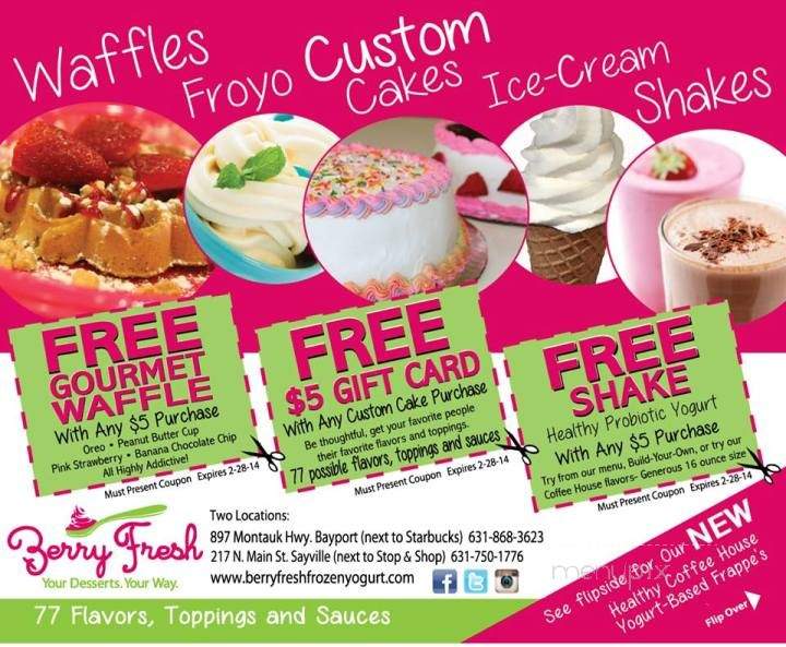 Berry Fresh Frozen Yogurt - Bayport, NY menu_pic