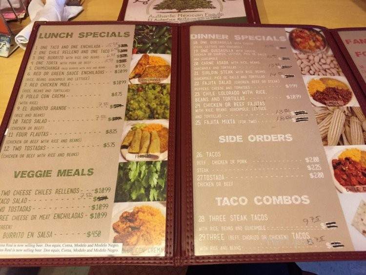 La Concina Real - Lamoni, IA menu_pic
