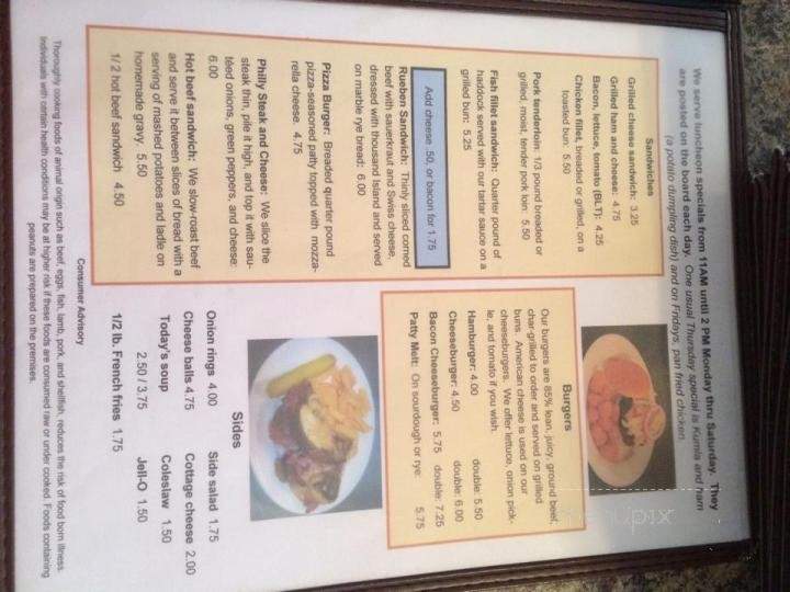 Zederbaum Restaurant - Hubbard, IA menu_pic