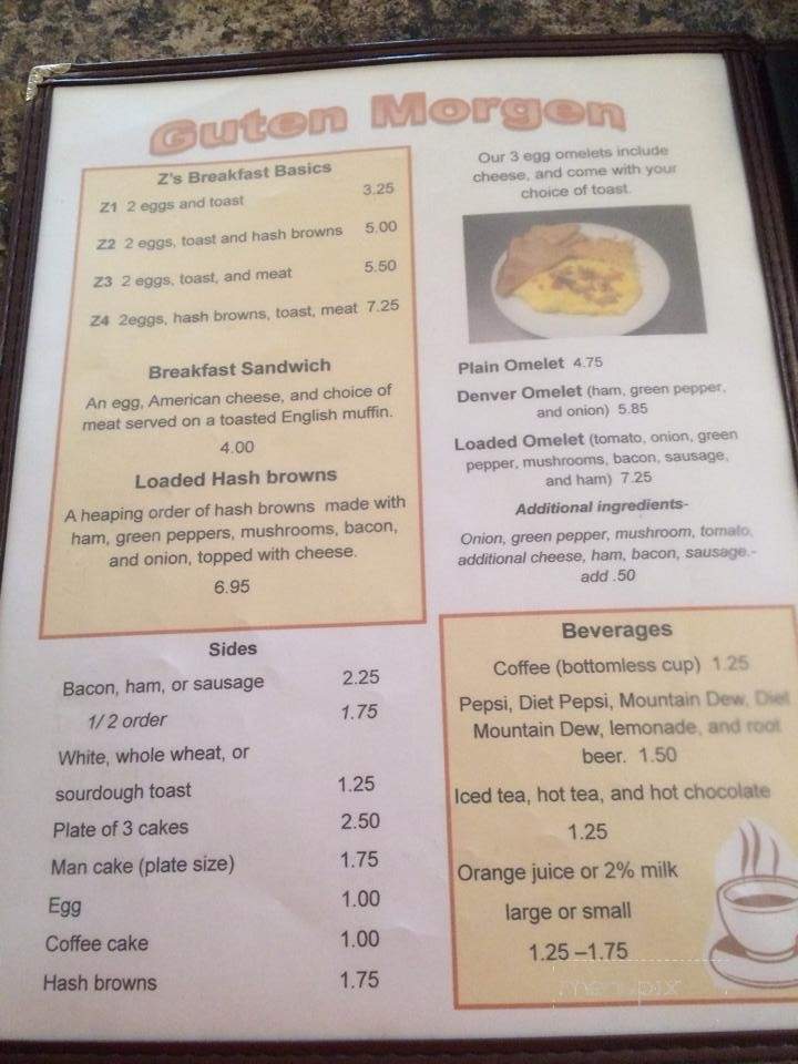 Zederbaum Restaurant - Hubbard, IA menu_pic