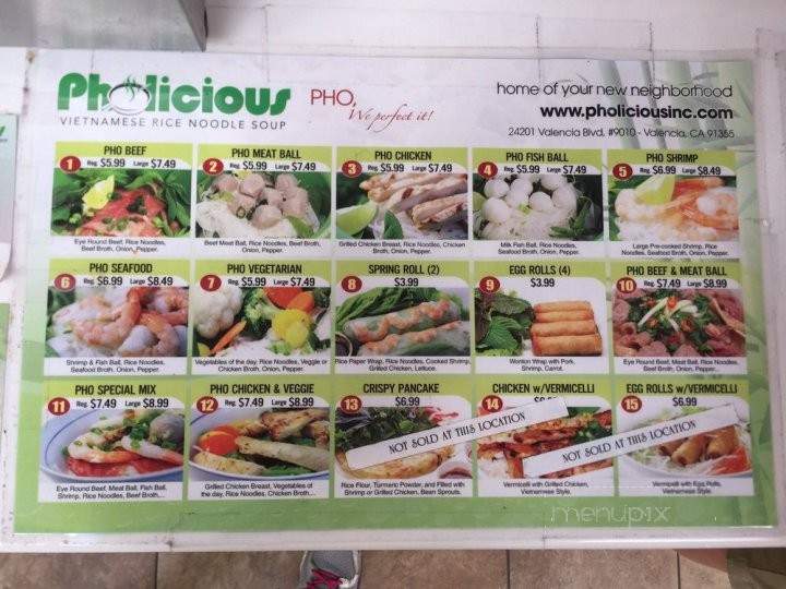 Pholicious - Santa Clarita, CA menu_pic