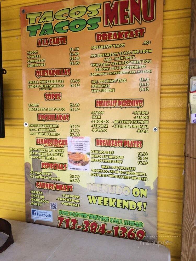 /250142363/Tacos-Tacos-Menu-Crosby-TX - Crosby, TX