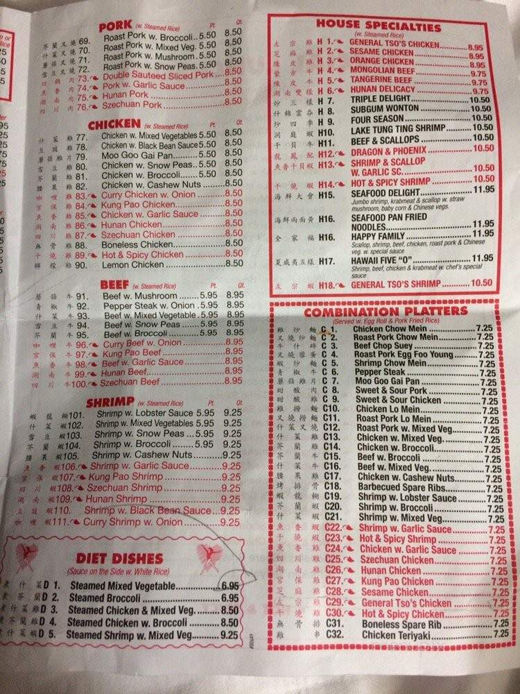 Dragon Express - Buffalo, NY menu_pic