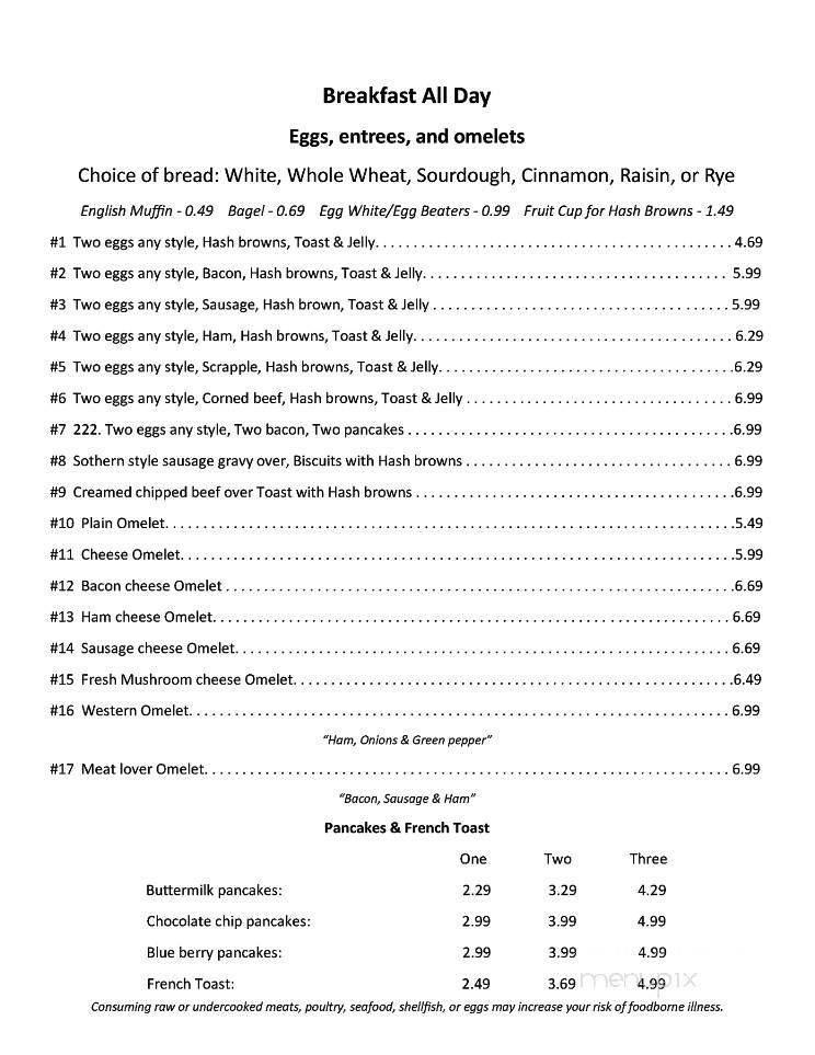 Filling Station Diner - Mechanicsburg, PA menu_pic