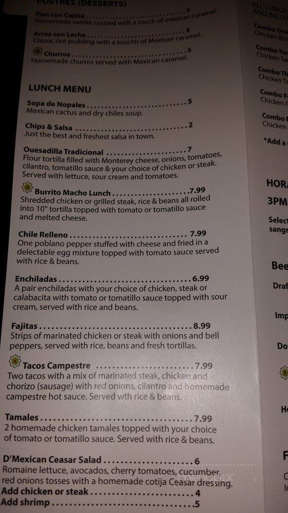 D'Mexican - Saint Petersburg, FL menu_pic