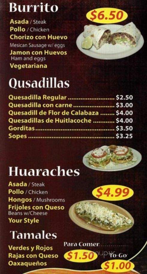 Panaderia la Mexicana - Chicago, IL menu_pic