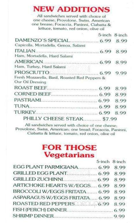 Damenzo's Pizza & Restaurant - Chicago, IL menu_pic