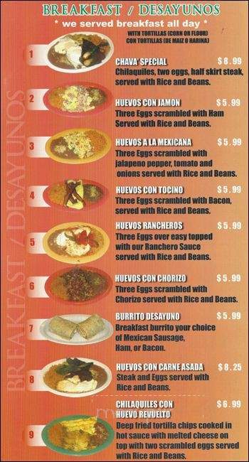 El Original Chavas Tacos - Chicago, IL menu_pic