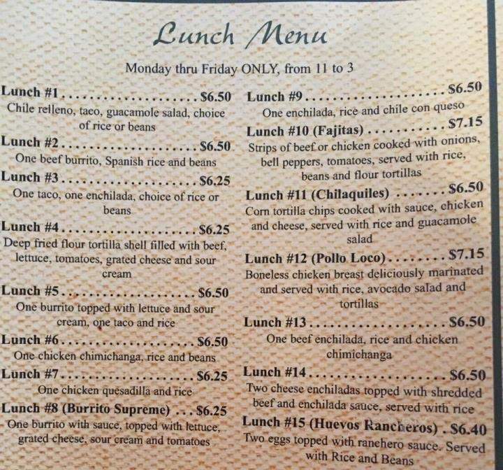 Jalisco Mexican Restaurant - Lindsborg, KS menu_pic