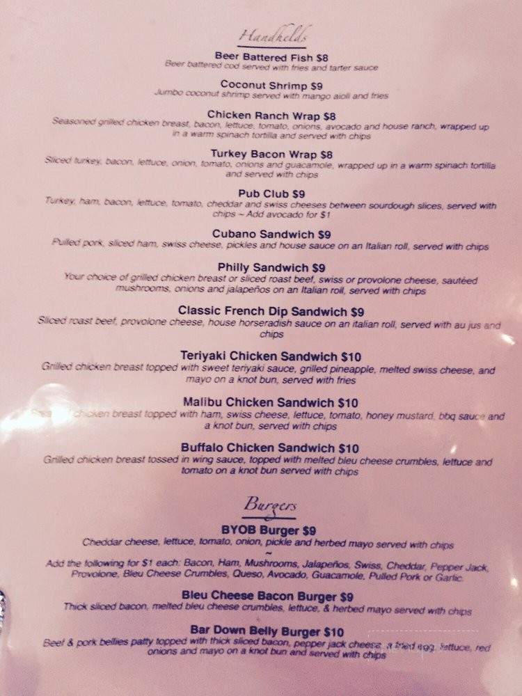 Bar Down Sports Bar & Grill - West Jordan, UT menu_pic