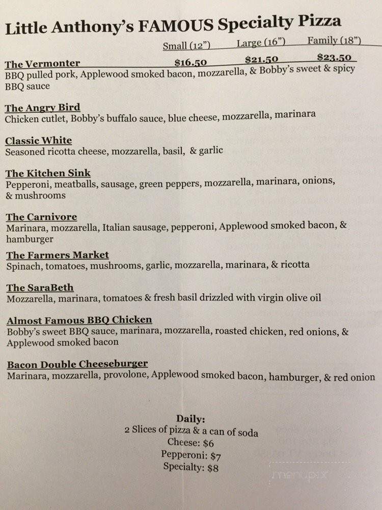 Little Anthony's Pizzeria & Deli - West Dover, VT menu_pic