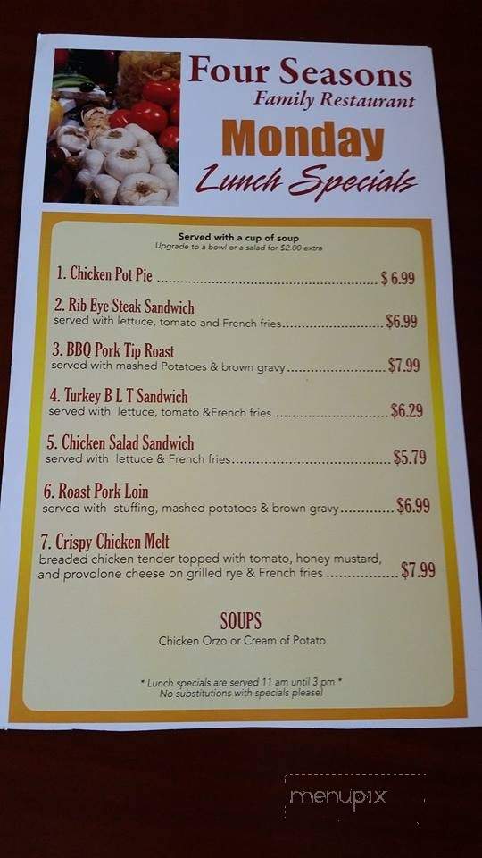 The Four Seasons Family Restaurant - Colonial Beach, VA menu_pic