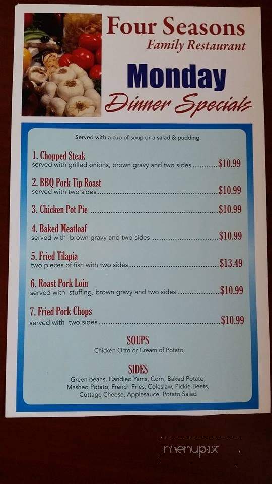 The Four Seasons Family Restaurant - Colonial Beach, VA menu_pic