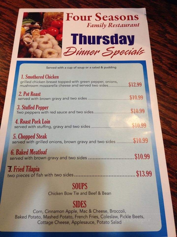 The Four Seasons Family Restaurant - Colonial Beach, VA menu_pic