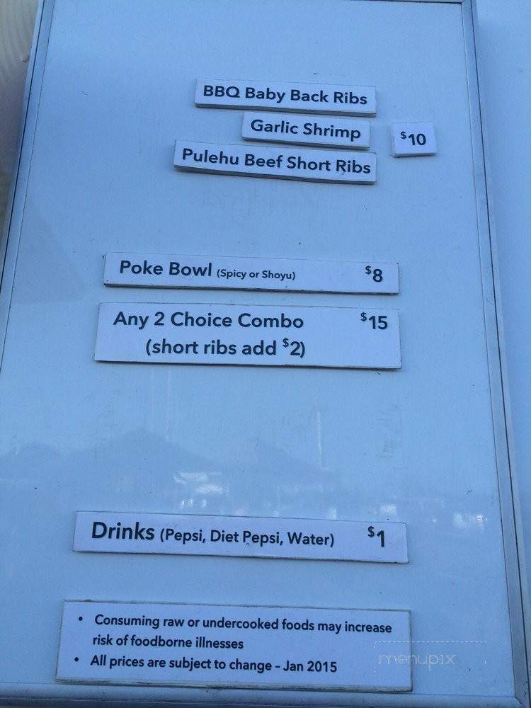 Kau Kau Grill - Honolulu, HI menu_pic