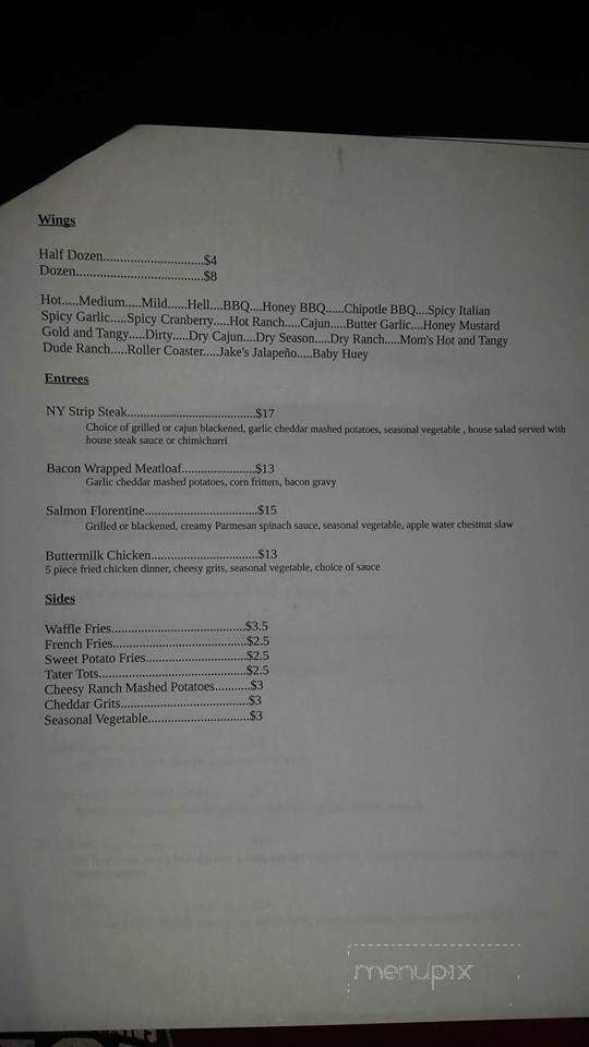 Toby Hill Bar & Grill - Clarion, PA menu_pic