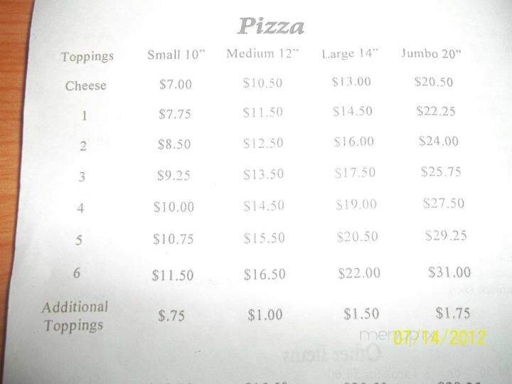 Augie's Pizza - North Utica, IL menu_pic