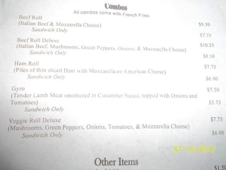 Augie's Pizza - North Utica, IL menu_pic