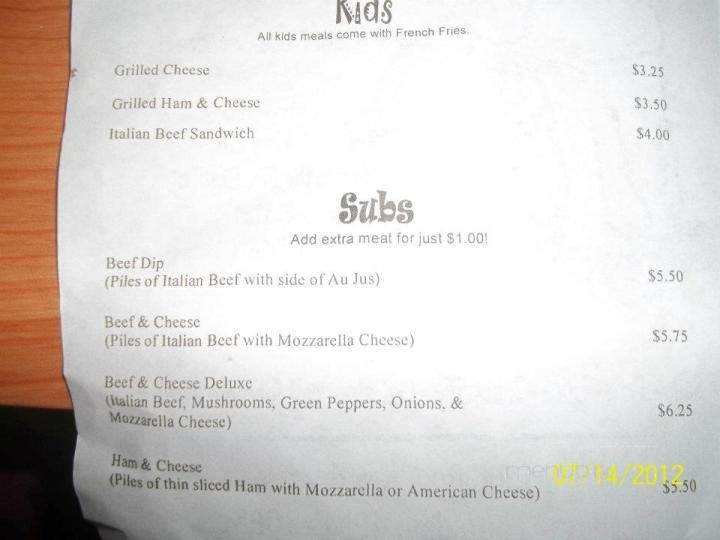Augie's Pizza - North Utica, IL menu_pic