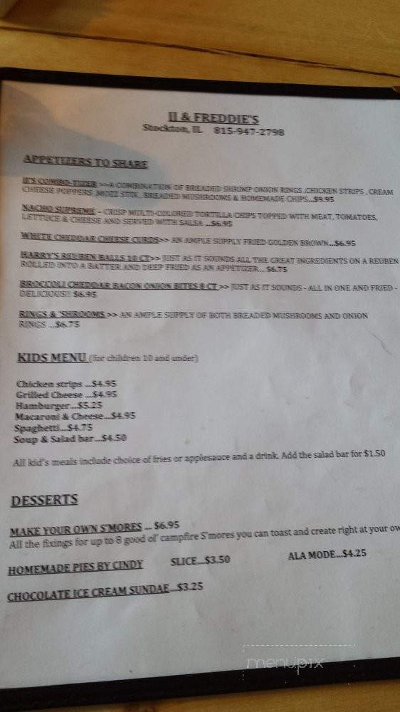 JJ & Freddies - Stockton, IL menu_pic