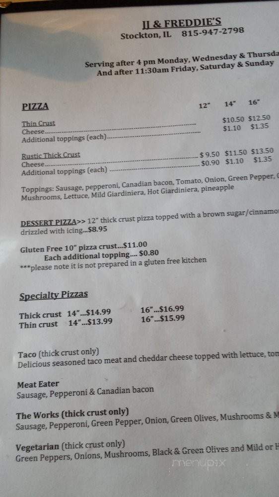 JJ & Freddies - Stockton, IL menu_pic