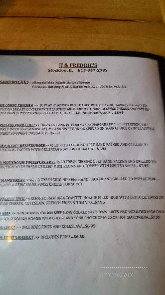 JJ & Freddies - Stockton, IL menu_pic