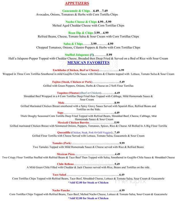 Pancho Tacos - Fort Worth, TX menu_pic